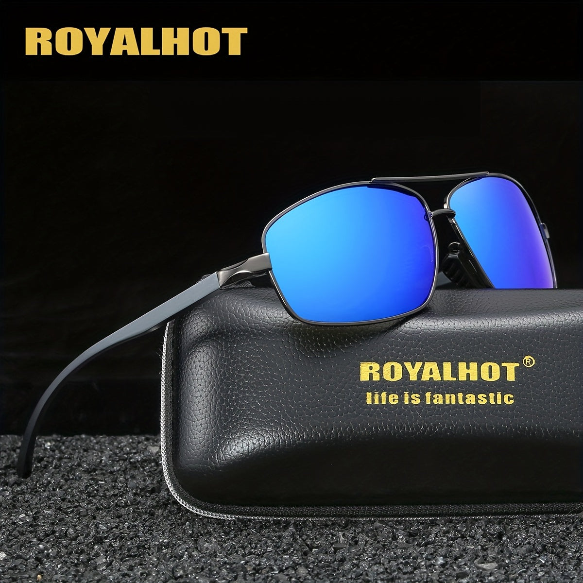 RoyalHot Polarized Sunglasses Rectangle Frame Driving Glasses