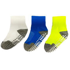 3 Pairs Boys Cotton Short Socks Anti Slip Sports Socks For 0-8 Years