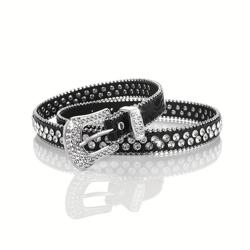 Crystal Women's Thin Waist Rhinestones Belt Japan Korea Artificial Diamonds