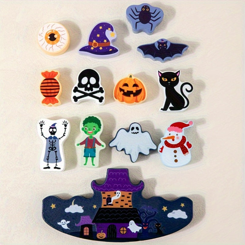 Halloween Wooden Building Blocks Toy for Kids