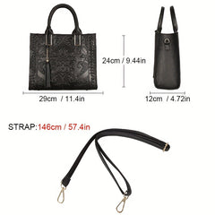 Leather Purse & Handbag Top Handle Satchel Bag with Tassels