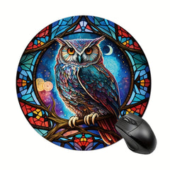 Owl Gaming Mouse Pad for Women/Girls Round Mousepad Non-slip Rubber Mat