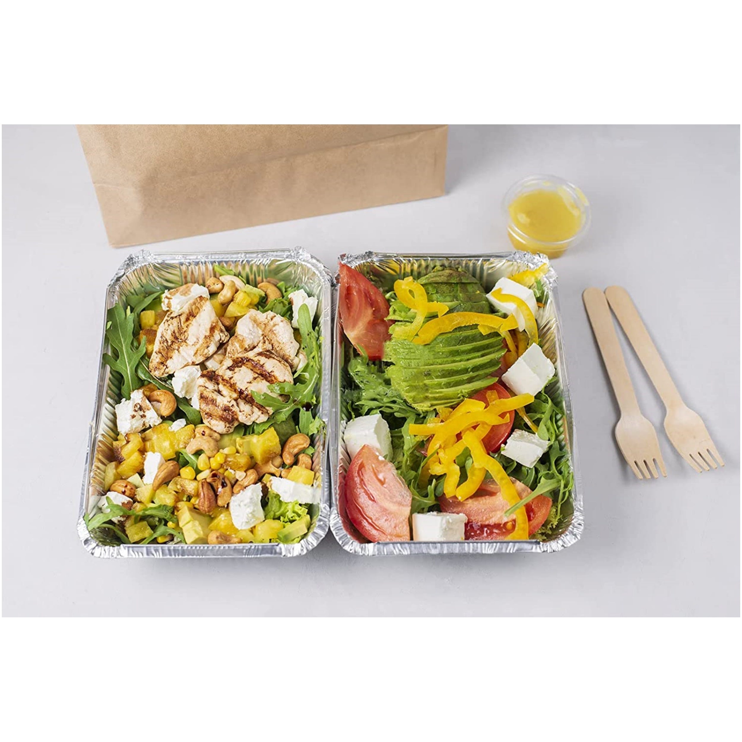 20Pcs 7x5.7 Aluminum Foil Food Containers With Lids - Multi-Purpose