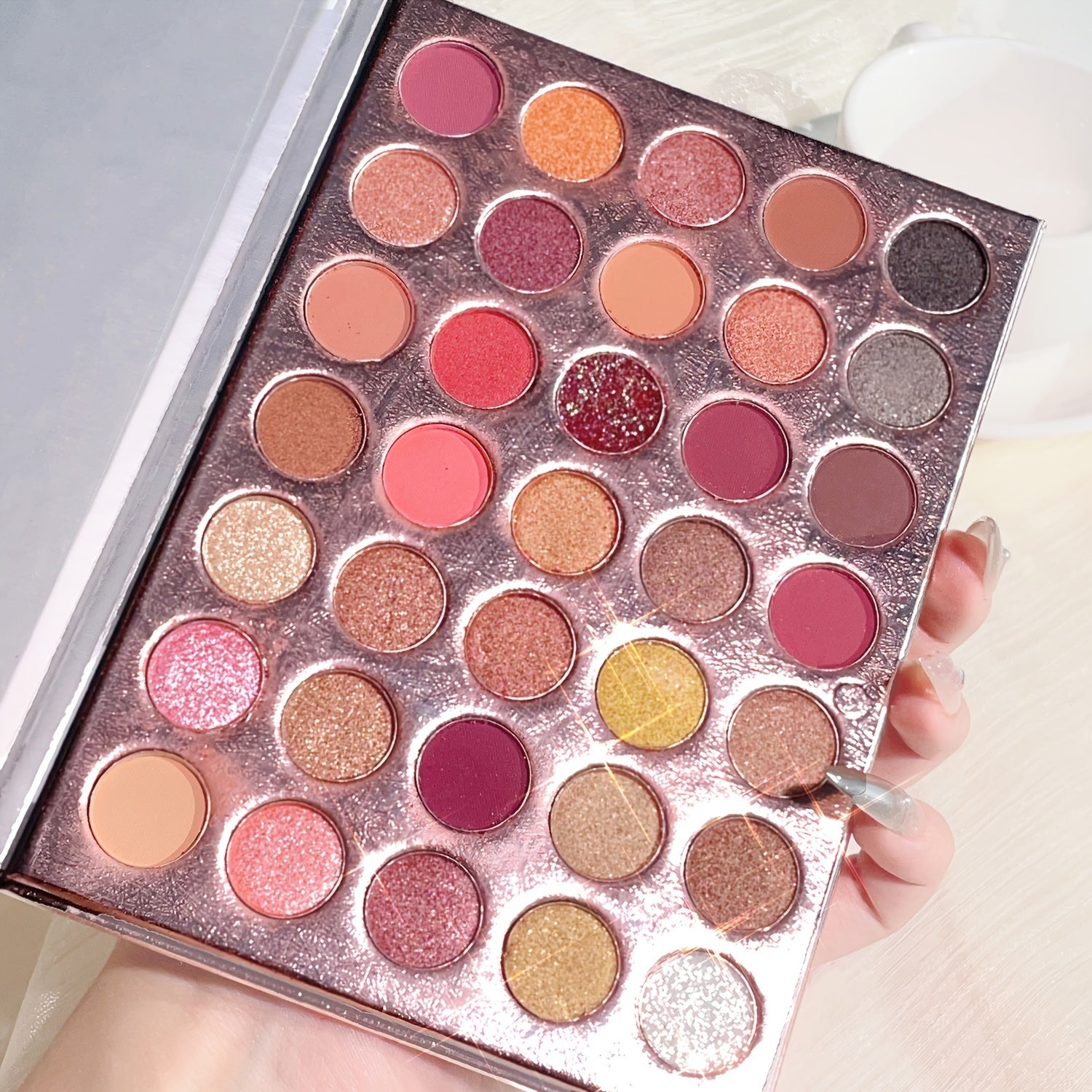35-Pan Glitter Sequin Eyeshadow Palette, High Pigmented Makeup