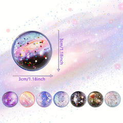 Space Bouncy Balls Bulk 32mm for Kids Party Favors - 6pcs or 12pcs