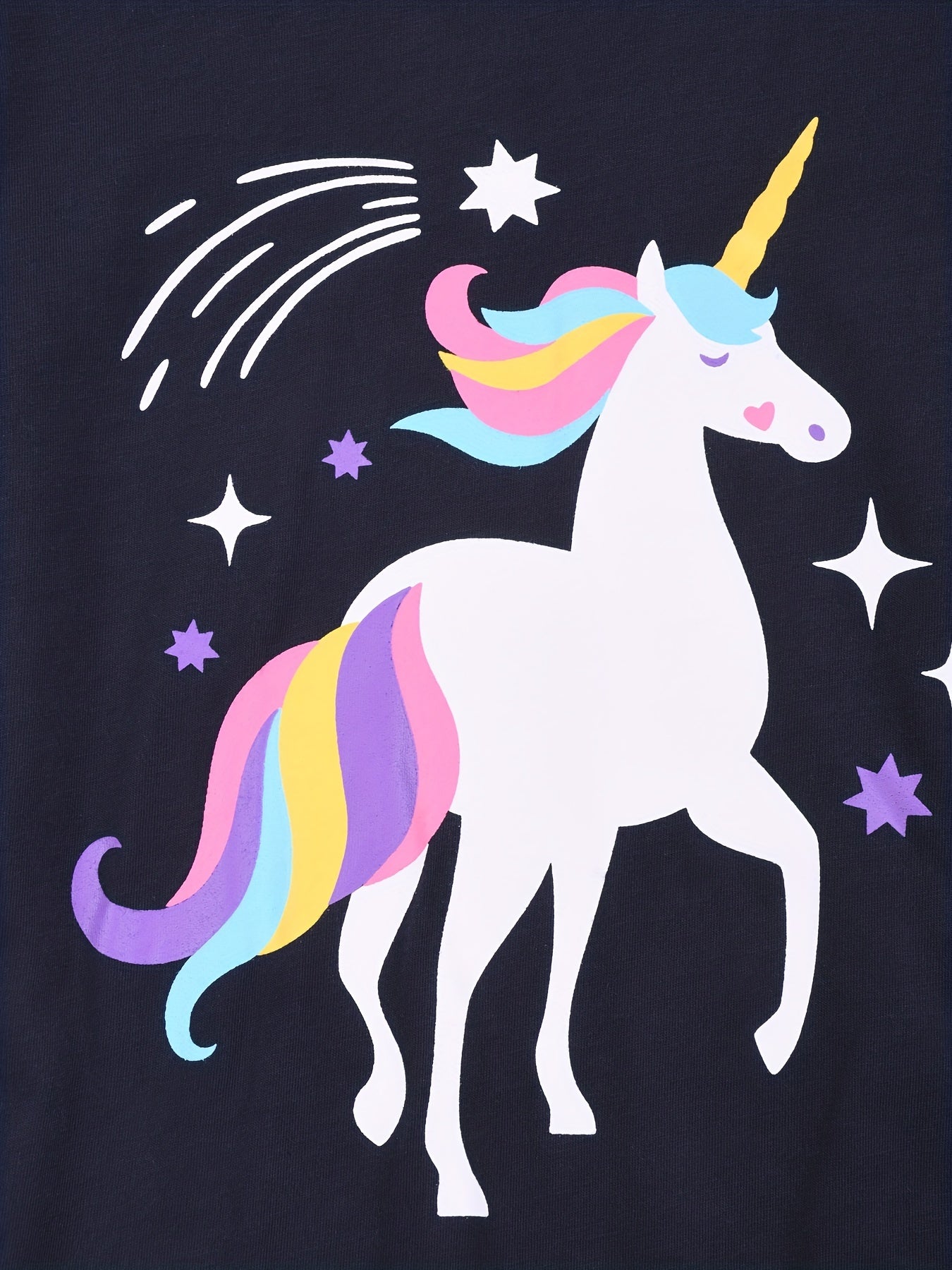 Kids Unicorn Print Pajama Set Long Sleeve Top & Pants Comfy PJ Girl's