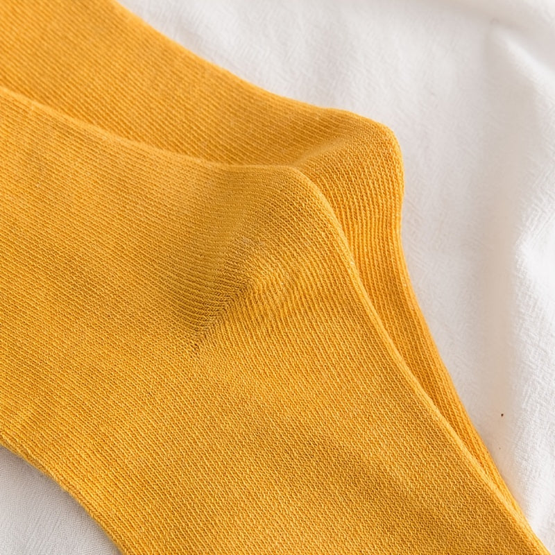 5 Pairs Crew Socks Comfortable Breathable Mid Tube Stockings