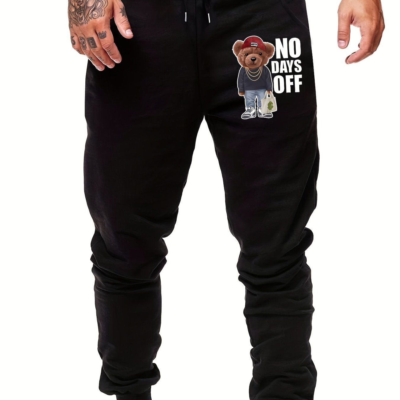 Men's Bear Print Joggers Pants Spring Summer Autumn Wear