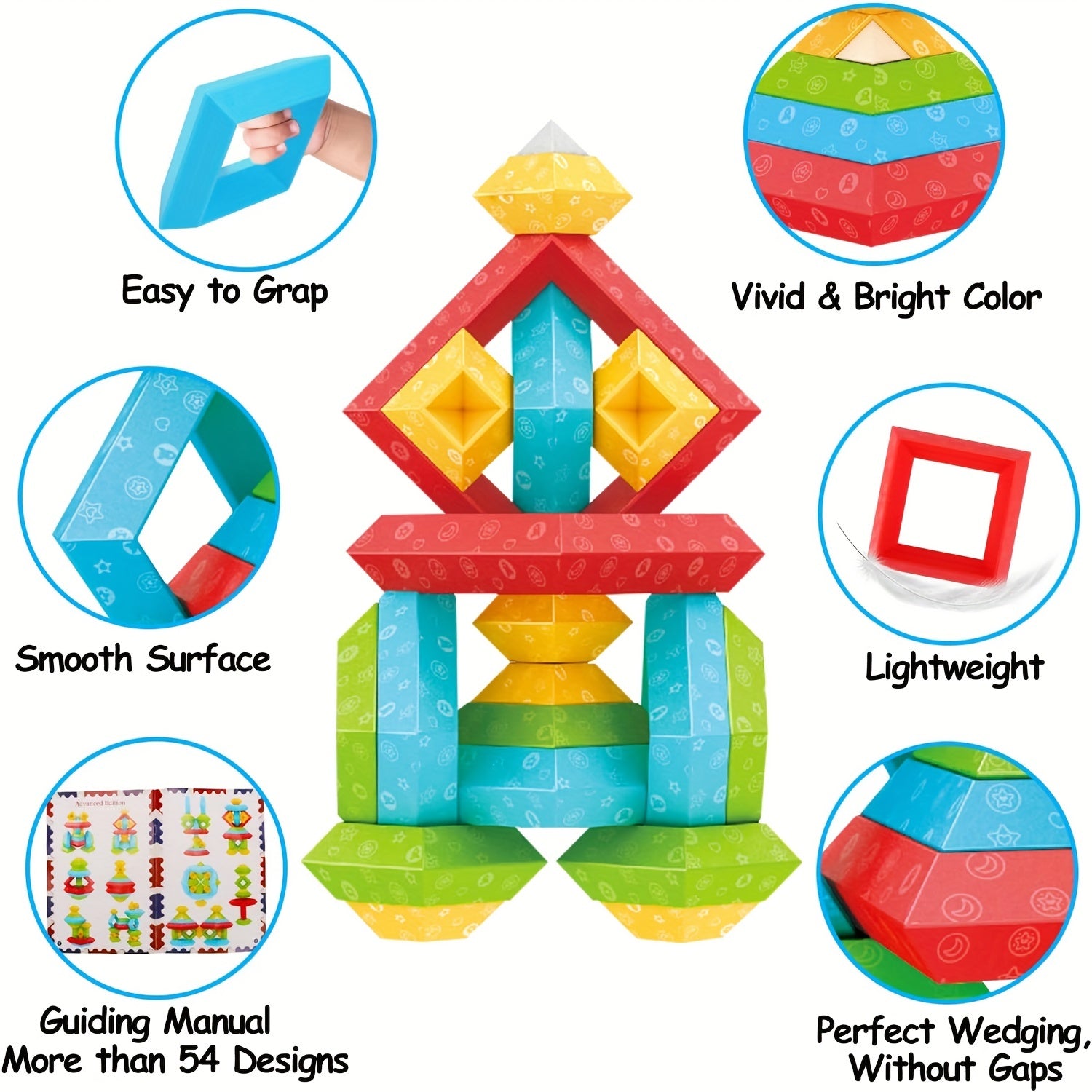 Montessori Pyramid Building Blocks Toy for Toddlers