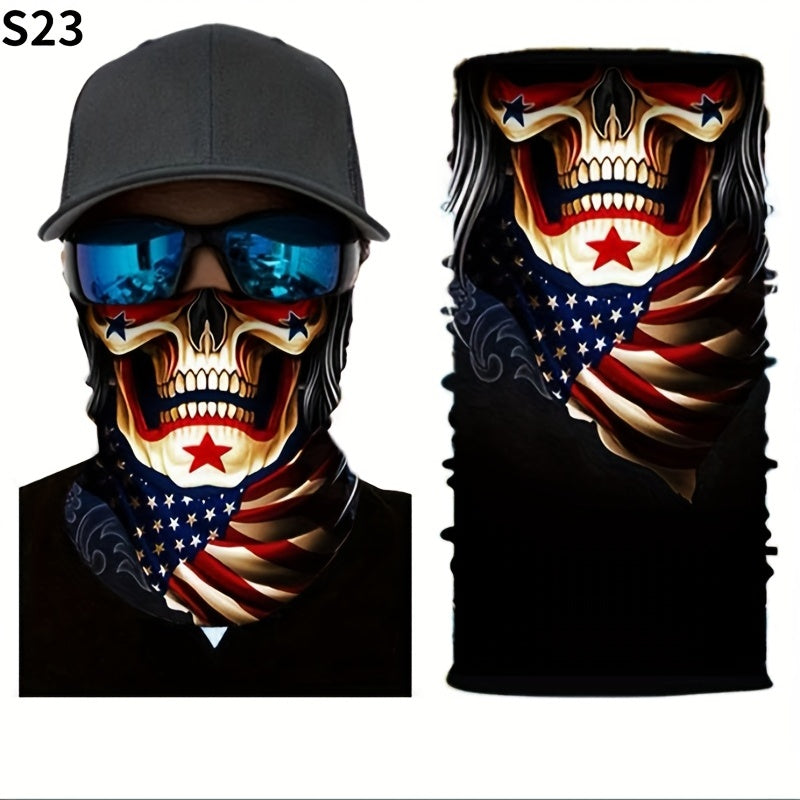 Skull Head Half Face Magic Scarf Seamless Neck Outdoor Mask