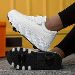 Boy's Roller Shoes With Hook And Loop Fastener
