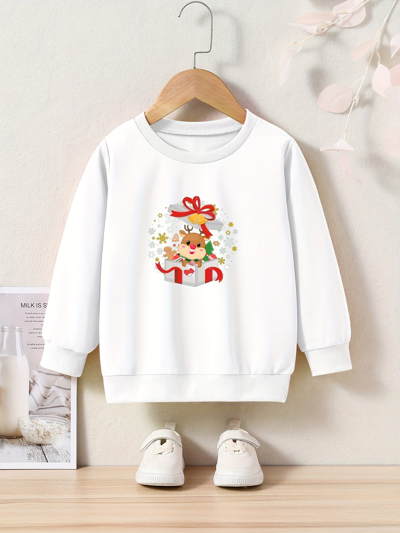 Christmas Surprise Reindeer Sweatshirt for Kids