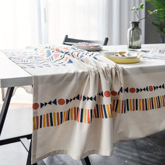 Geometric Printed Bohemian Style Table Cloth Waterproof Non-slip Dining