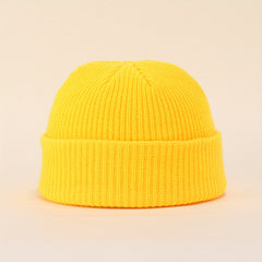 Unisex Solid Beanie Coldproof Warm Knit Hat Elastic Skull Cap