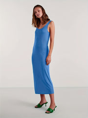 Bodycon Maxi Dress Solid Scoop Neck Stretch