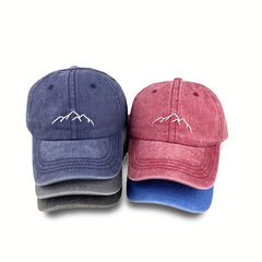 Vintage Mountain Embroidery Baseball Cap Unisex Distressed Dad Hat