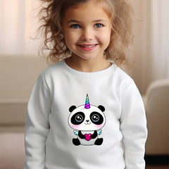 Girls Panda Pattern Crew Neck Sweatshirt Spring Fall Christmas Gift