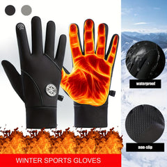 Winter Full Fingers Gloves Waterproof Non-slip Touch Screen Warm Cycling Running