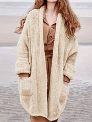 Women's Plus Size Casual Cardigan with Pockets