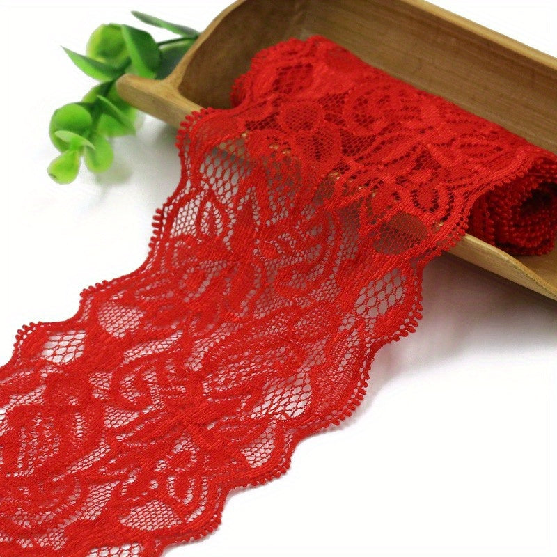 2m Embroidered Elastic Lace Fabric Ribbon Garment Decoration