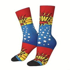 1pair Men's Retro Unisex Mid Calf Sock Halloween Gift