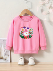 Cartoon Snowman Graphic Crew Neck Long Sleeve Sweatshirt Kids Christmas Gift