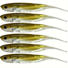 6pcs Soft Swimbaits Straight Tail Bass Fishing Rubber Minnow Lures