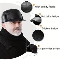 Velvet Windproof Ear Protection Cap Winter Warm Hat for Middle-Aged Men
