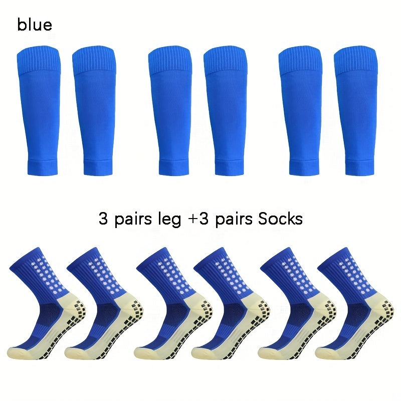 6 Pairs Sports Soccer Socks Breathable Sweat Absorbing Leg Cover