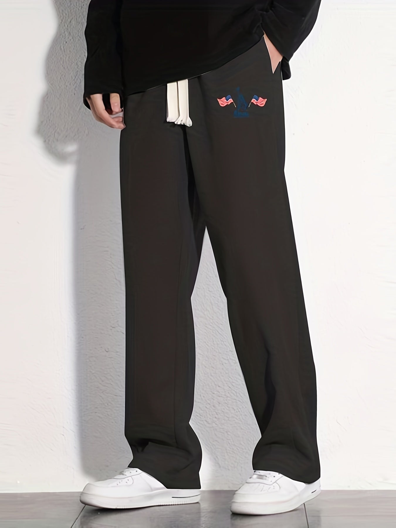 Flag Pattern Joggers Men's Casual Loose Fit Pants