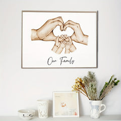 Family Wall Decor Canvas Artwork Hand-Painted Family Gift