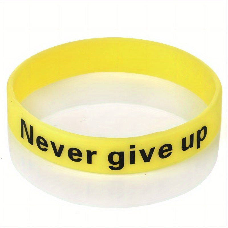 Luminous Silicone Bracelet Waterproof Sport Wrist Band Never Give Up