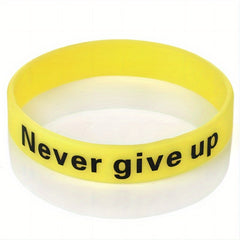 Luminous Silicone Bracelet Waterproof Sport Wrist Band Never Give Up