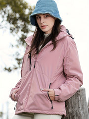 Women's Waterproof Outdoor Sports Jacket - Hooded, Hiking, Mountaineering