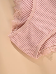 3pcs Lace Ribbed Briefs Women's Panties