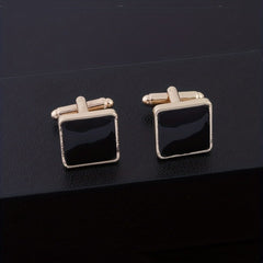 Geometric Square Cufflinks for Men