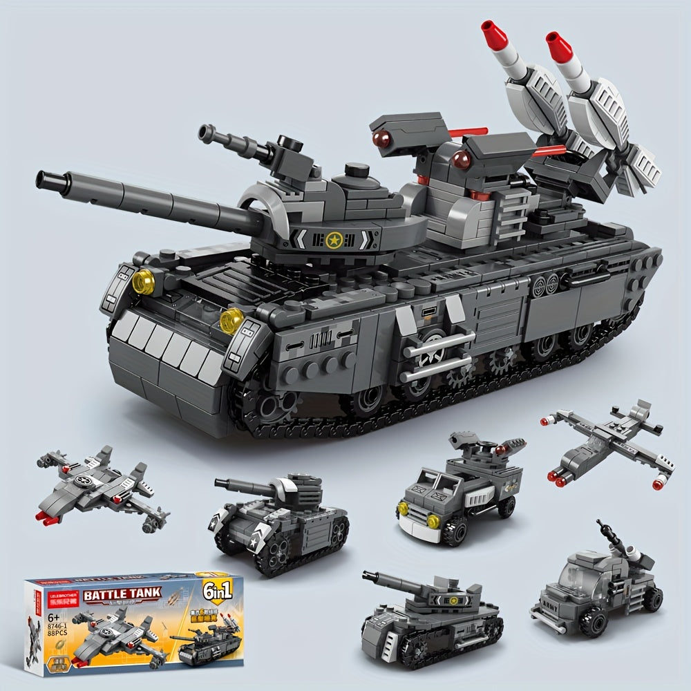 Military Vehicles Model Building Block Toys DIY Tanks Aircraft Model