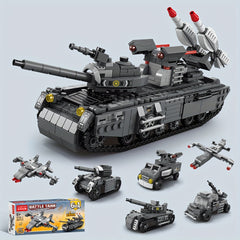 Military Vehicles Model Building Block Toys DIY Tanks Aircraft Model