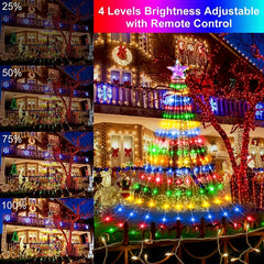 Pentagram Christmas Light USB Waterfall Tree Light