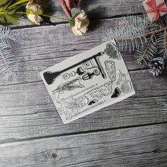 1pc Scene Theme Stamp for DIY Handcraft Scrapbook Journal Card Making