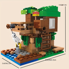 Enlightenment and Educational Building Blocks Toy Tree House with 3 Dolls