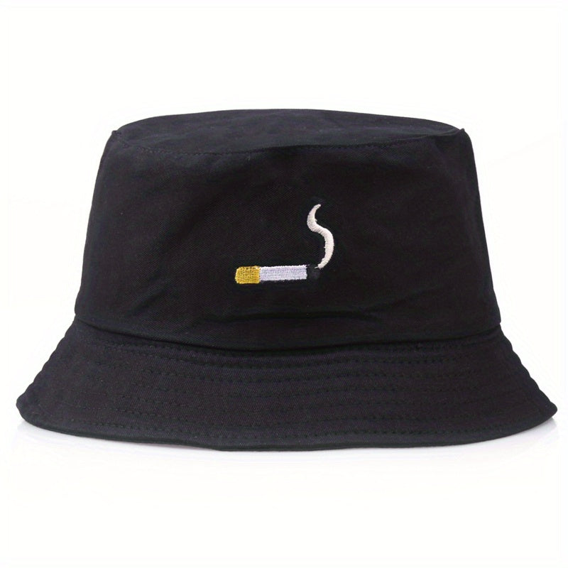 Cigarette Embroidery Bucket Hat Men's Street Basin Hat