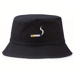 Cigarette Embroidery Bucket Hat Men's Street Basin Hat