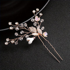 Bridal Hairpin Floral Crystal Rhinestone Hair Comb