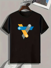 Triangle Print Men's Graphic T Shirt for Summer