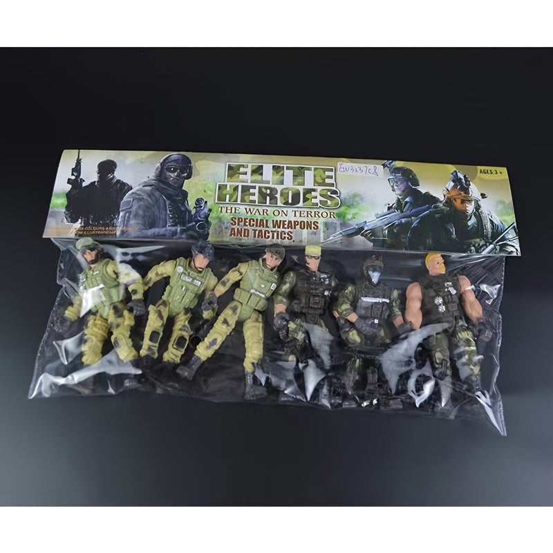 6 Styles Soldier Model With Movable Joints & Weapon