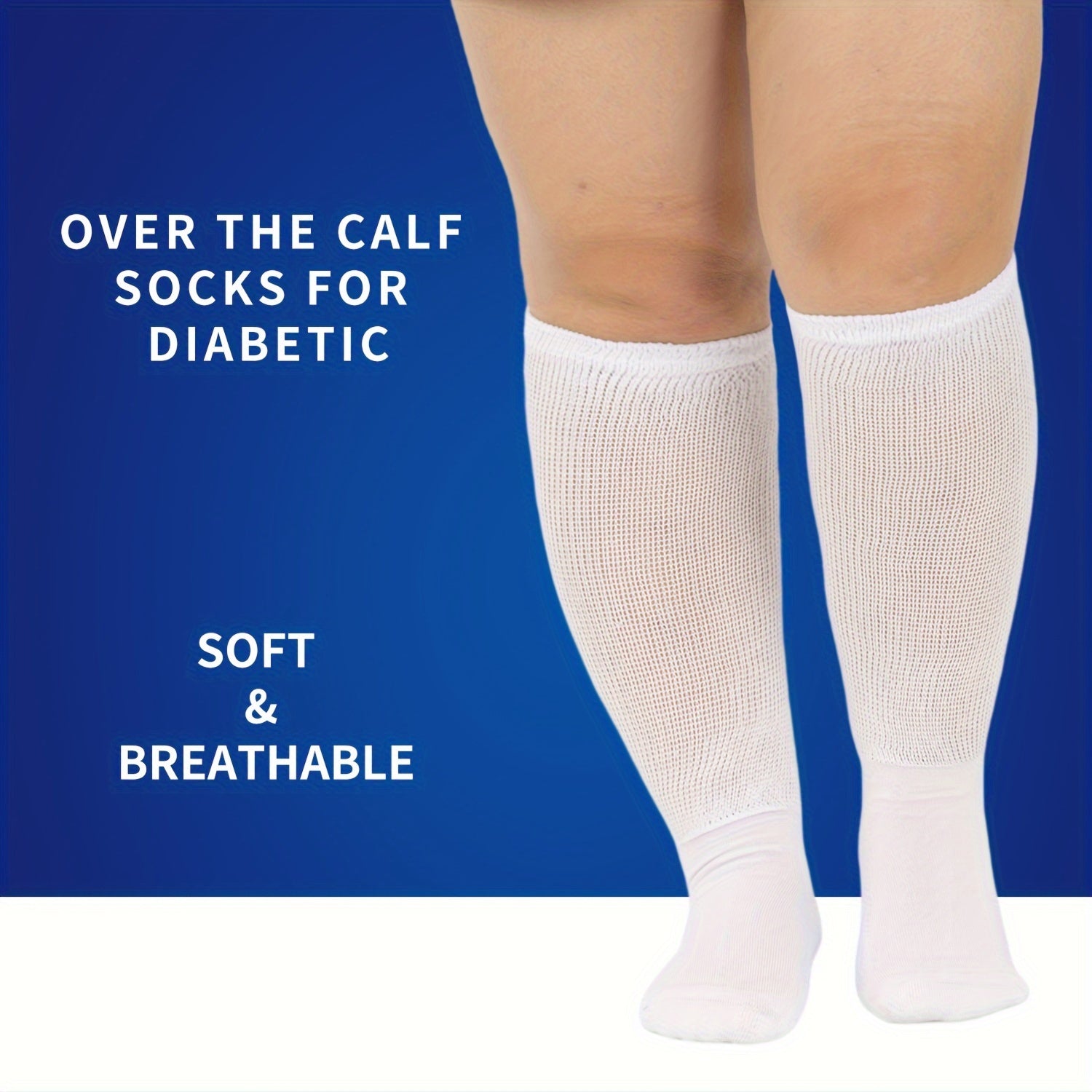 Bamboo Fibre Diabetic Calf Socks for Blood Circulation