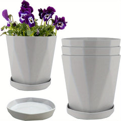 3pcs Flowerpot Set with Drainage Holes for Balcony, Office, Home Decoration