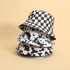 Printed Bucket Hat Cartoon Pattern Reversible Sunscreen Fisherm