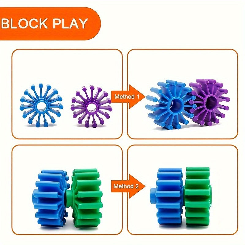 Interlocking Toys Gear Assembly Building Blocks Set